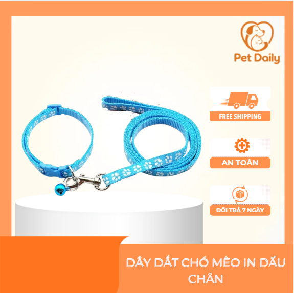 Dây dắt chó mèo in dấu chân