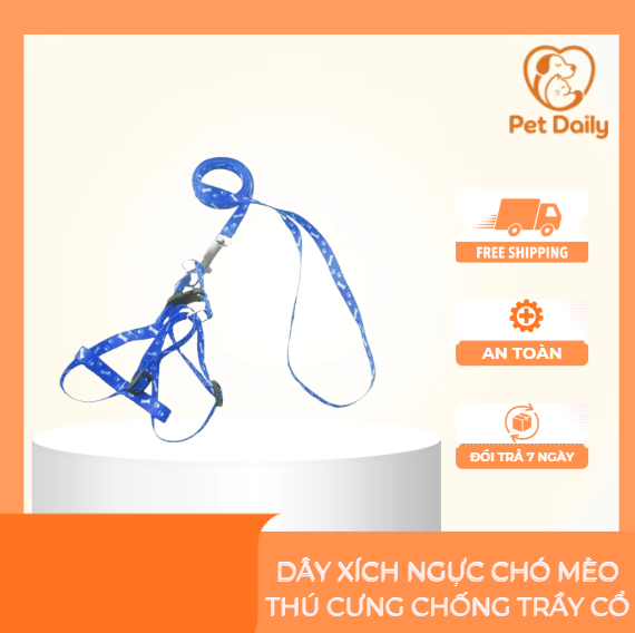 Set Dây xích ngực chó mèo thú cưng chống trầy cổ