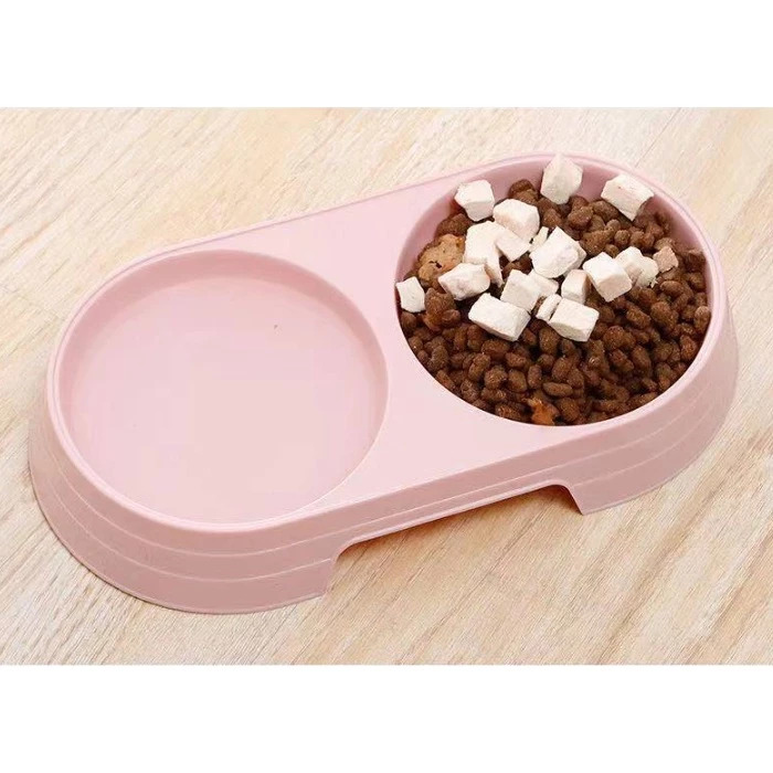 Bát Ăn Đôi Nhựa Cho Chó Mèo – 2 Ngăn Đựng Thức Ăn & Nước Uống - Ảnh 4