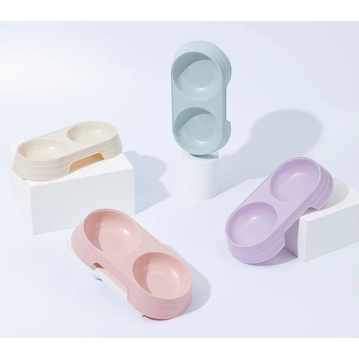 Bát Ăn Đôi Nhựa Cho Chó Mèo – 2 Ngăn Đựng Thức Ăn & Nước Uống - Ảnh 5